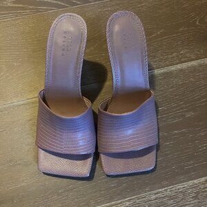 ASOS Design mauve textured square toe mules